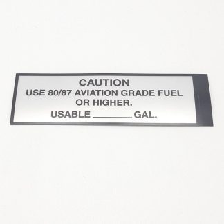 T-012 USE 80 87 AVIATION FUEL PLACARD