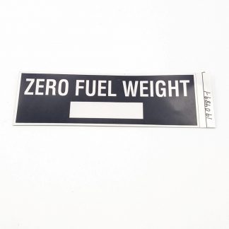 T-019 Zero Weight Fuel Placard
