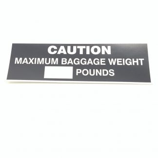 T-020 Max Baggage Weight placard