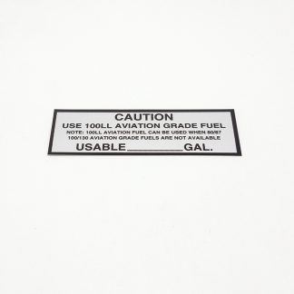 T-100 Caution Use 100LL placard